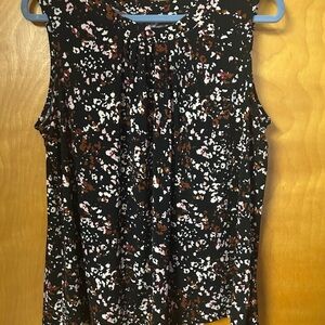 Croft & Barrow Black and Brown Floral Blouse